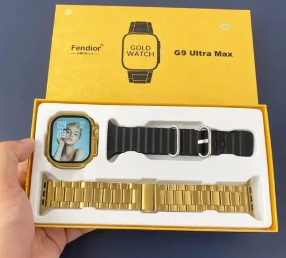 C9 Golden Watch With 2 Straps