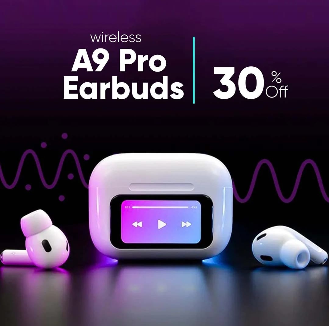 A9 Pro Earbuds with screen display